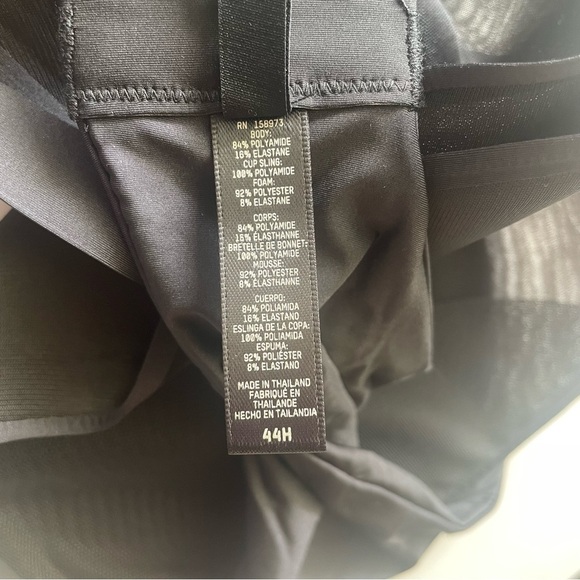 Skims Weightless Demi Bra Women’s Size 44H Black Onyx Underwire Mesh Sheer - Picture 10 of 11